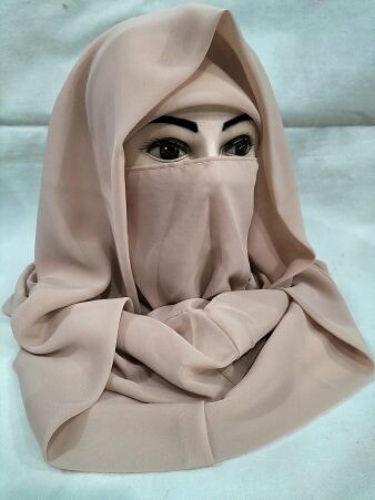 Plain Niqab Ready to Wear - Nude Pink