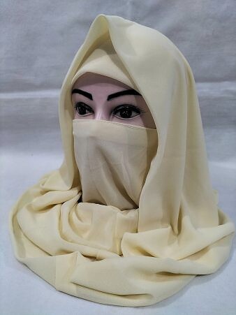 Plain Niqab Ready to Wear - Vanilla Yellow