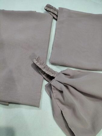 Plain Three Piece Matching Hijab Set - Dirty Brown