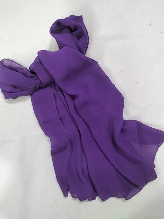 Plain Chiffon Scarf - Eggplant