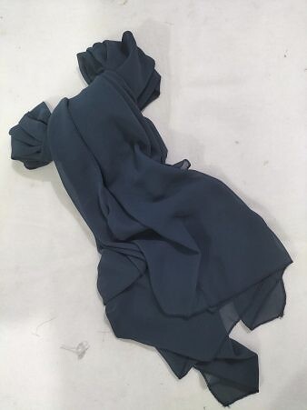 Plain Chiffon Scarf - Navy Blue