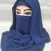 Plain Niqab Ready to Wear - Dark Blue