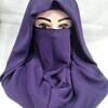 Plain Niqab Ready to Wear - Eggplant