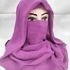 Plain Niqab Ready to Wear - Purple