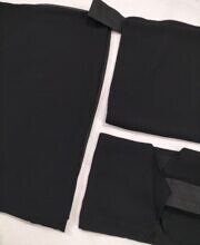 Three Piece Matching Square Hijab Set - Black