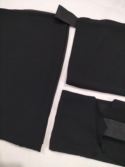 Three Piece Matching Square Hijab Set - Black