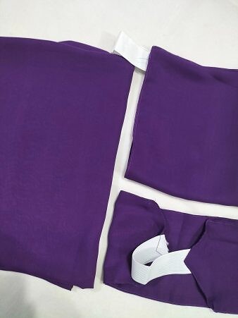 Three Piece Matching Square Hijab Set - Eggplant