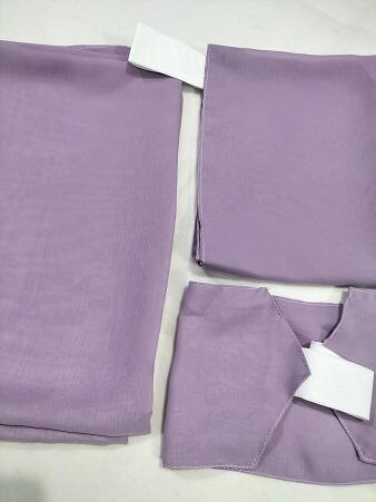 Three Piece Matching Square Hijab Set - Lavender Purple
