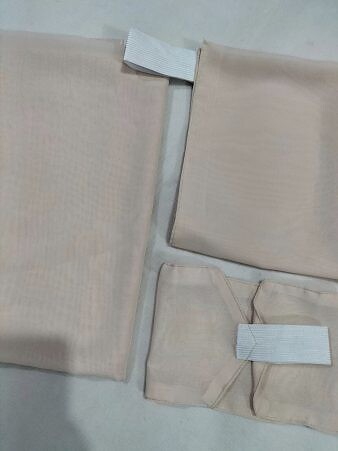 Three Piece Matching Square Hijab Set - Light Peach