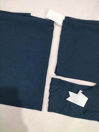 Three Piece Matching Square Hijab Set - Navy Blue