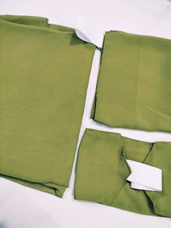 Three Piece Matching Square Hijab Set - Olive Green
