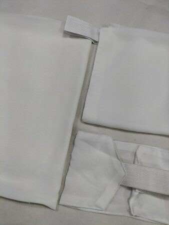 Three Piece Matching Square Hijab Set - Bright White