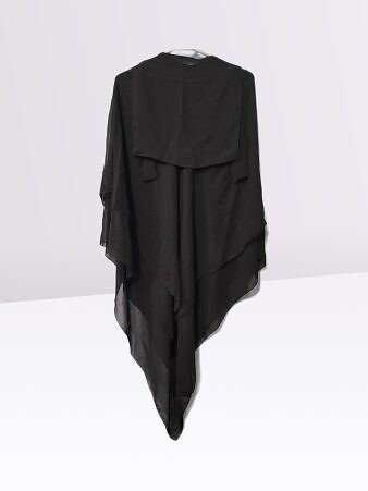 Three Layer Khimar with Niqab Ready to Wear - Black