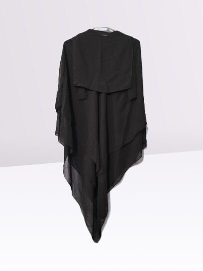 Three Layer Khimar with Niqab Ready to Wear - Black