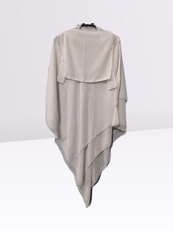 Three Layer Khimar with Niqab Ready to Wear - Off-White