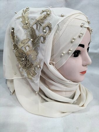 Pearl Ready to Wear with Golden Bunch for Kids - Beige