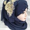 Pearl Ready to Wear with Golden Bunch for Kids - Navy Blue