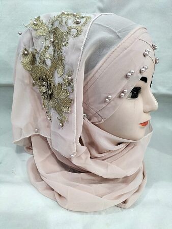 Pearl Ready to Wear with Golden Bunch for Kids - Nude Pink