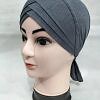 Plain Criss Cross Tie Back Bonnet - Dark Grey