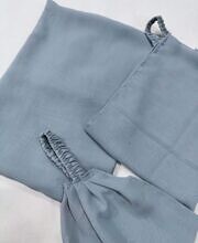 Plain Three Piece Matching Hijab Set - Grey