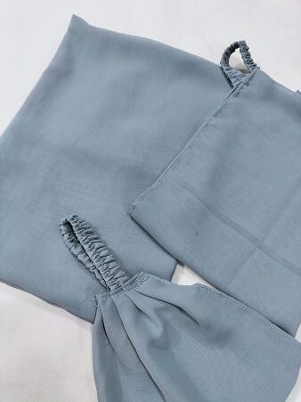 Plain Three Piece Matching Hijab Set - Grey Plain Three Piece Matching Hijab Set - Grey