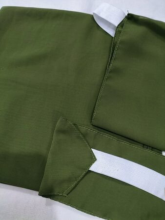 Three Piece Matching Square Hijab Set - Dark Olive Green (Mehndi Color)