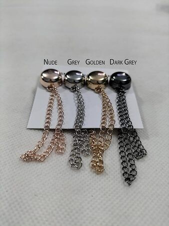 Magnetic Scarf Pins - Metallic Magnet with Chain