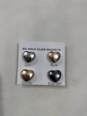 Magnetic Scarf Pins - Metallic Heart Magnet