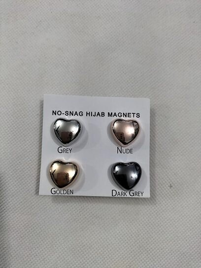 Magnetic Scarf Pins - Metallic Heart Magnet