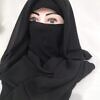 Plain Niqab Ready to Wear - Jet Black in Formal Chiffon