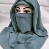Plain Niqab Ready to Wear - Steel Grey