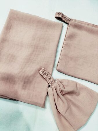 Plain Three Piece Matching Hijab Set - Dirty Pink