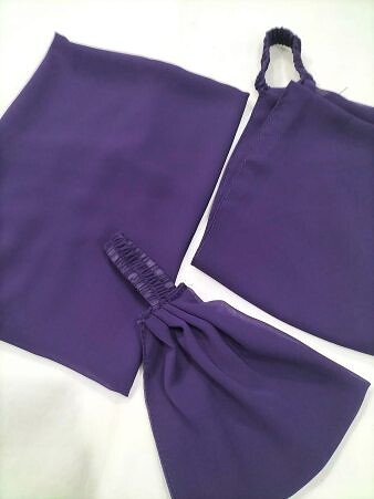 Plain Three Piece Matching Hijab Set - Indigo