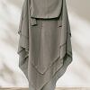 Khimar with Niqab Ready to Wear - Brownish Grey Khimar with Niqab Ready to Wear - Brownish Grey