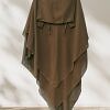 Khimar with Niqab Ready to Wear - Camel Brown