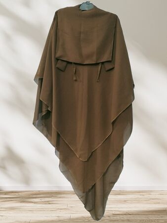 Khimar with Niqab Ready to Wear - Camel Brown
