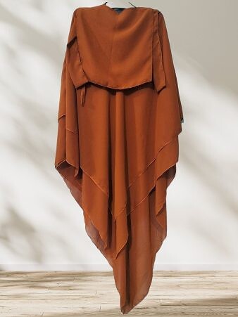 Khimar with Niqab Ready to Wear - Caramel Brown