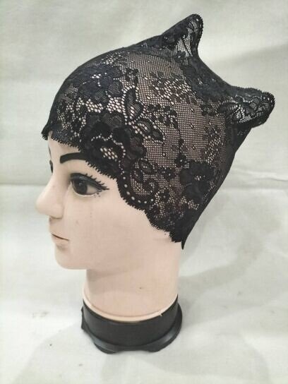 Lace Hijab Band - Black (Design 3)