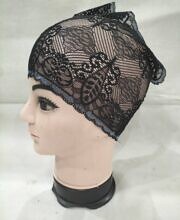 Lace Hijab Band - Black (Design 5)