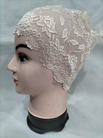 Lace Hijab Band - Cream