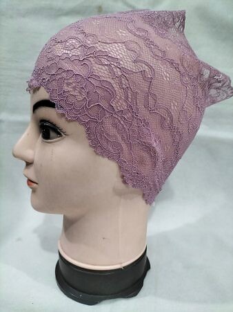 Lace Hijab Band - Dirty Purple