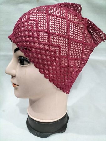 Lace Hijab Band - Maroon