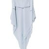 Three Layer Khimar with Niqab Ready to Wear - Dirty Blue