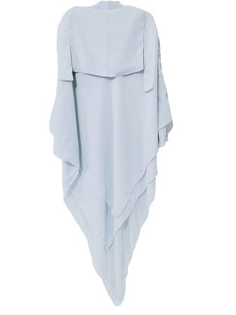 Three Layer Khimar with Niqab Ready to Wear - Dirty Blue