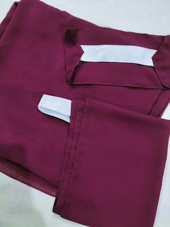 Three Piece Matching Square Hijab Set - Fuchsia