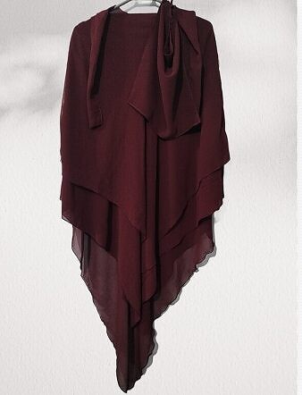 Three Layer Khimar with Niqab Ready to Wear - Light Purple