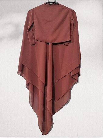 Khimar with Niqab Ready to Wear - Dirty Brown