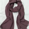 Plain Maxi Chiffon Scarf - Dirty Brown
