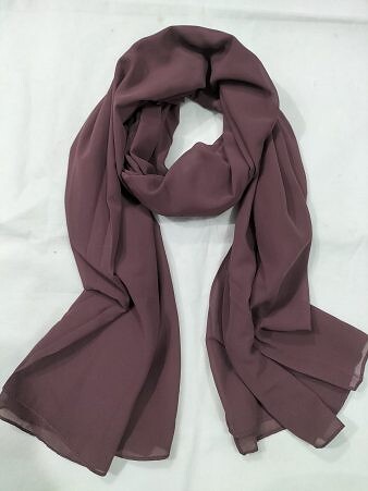 Plain Maxi Chiffon Scarf - Dirty Brown