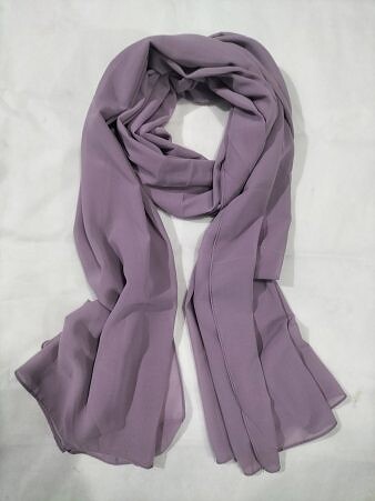 Plain Maxi Chiffon Scarf - Dirty Purple